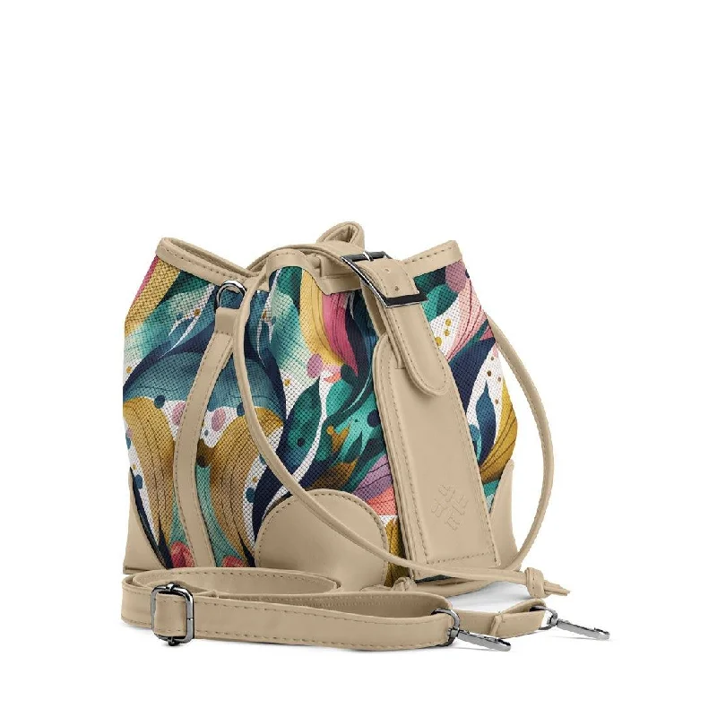 Metallic Bucket Bag in Rose Gold with Chain Strap for a Trendy Party Look Beige Bucket Bags Color Flow Metallic Bucket Bag in Rose Gold with Chain Strap for a Trendy Party Look Beige Bucket Bags Color Flow