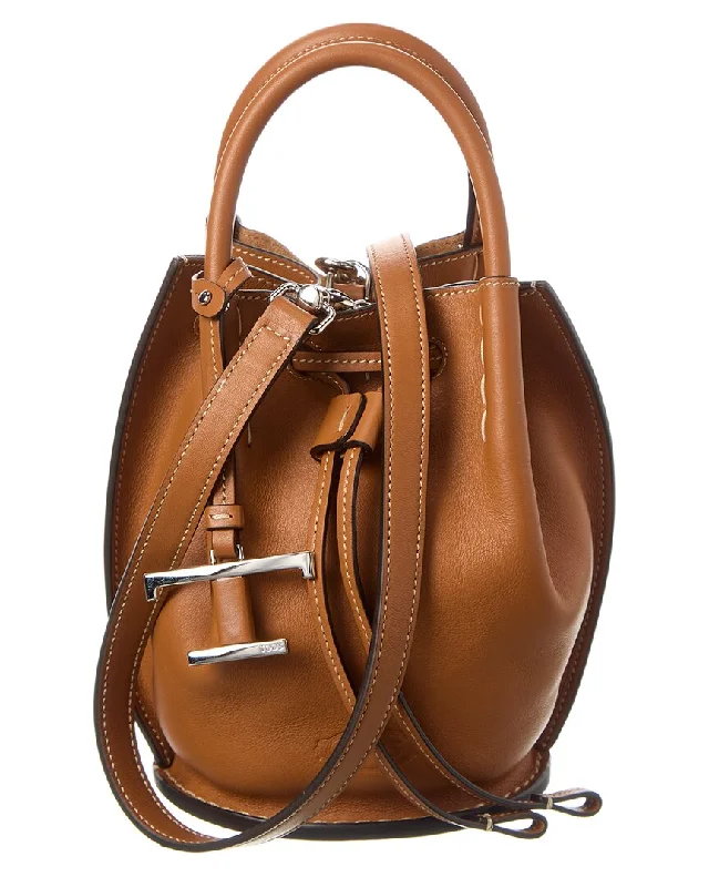Suede Bucket Bag in Burgundy with Tassel Trim for a Boho - Chic Vibe TOD’s Logo Mini Leather Bucket Bag