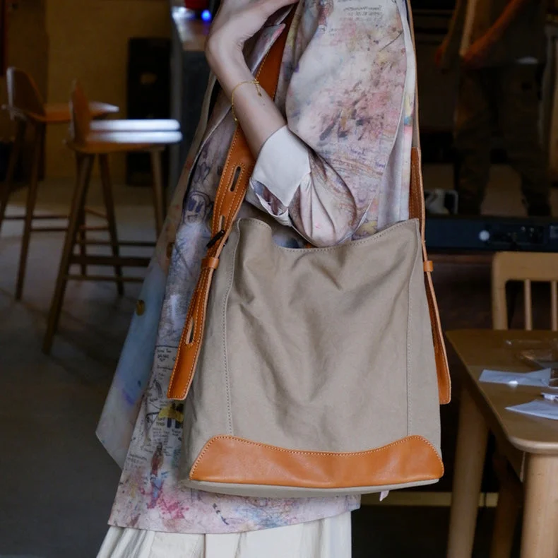 Canvas Beach Bag with Mesh Pockets for Sand - Free Drying Ladies Canvas And Leather Shoulder Bag Canvas Tote Bags For Women Canvas Beach Bag with Mesh Pockets for Sand - Free Drying Ladies Canvas And Leather Shoulder Bag Canvas Tote Bags For Women