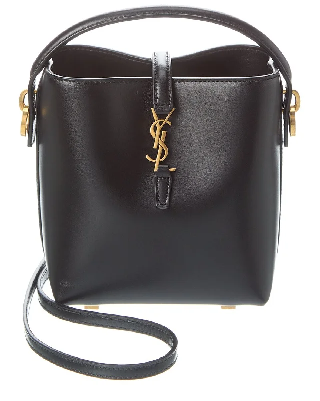 Women's Bucket Bag with Magnetic Closure in Purple for Easy Access Saint Laurent LE 37 Mini Leather Bucket Bag Women's Bucket Bag with Magnetic Closure in Purple for Easy Access Saint Laurent LE 37 Mini Leather Bucket Bag