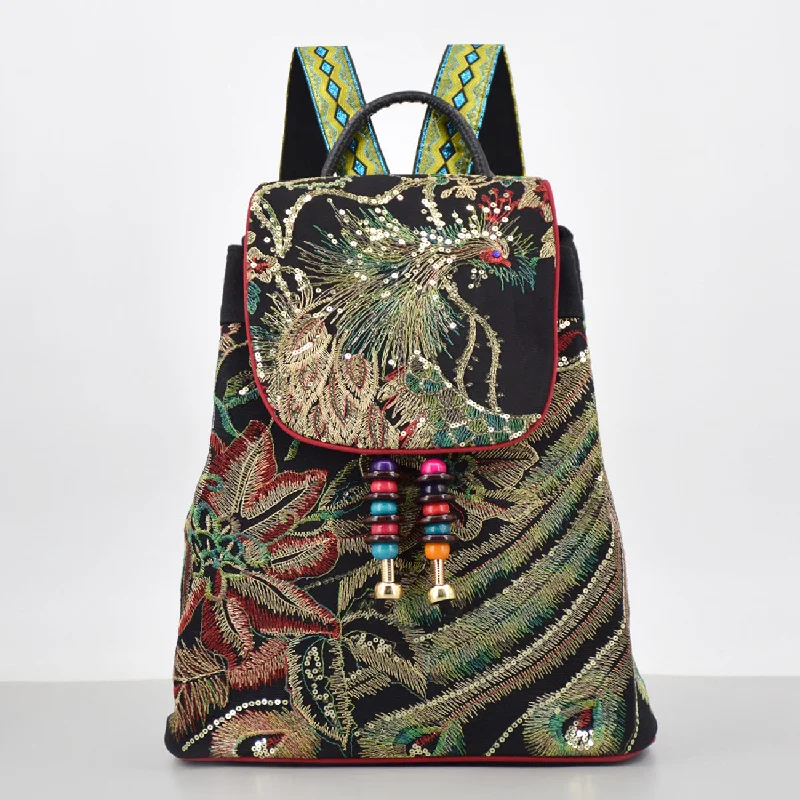 Kids' Canvas Backpack with Fun Animal Prints for School Chic Womens Embroidery Canvas Backpack Bag Rucksack Kids' Canvas Backpack with Fun Animal Prints for School Chic Womens Embroidery Canvas Backpack Bag Rucksack