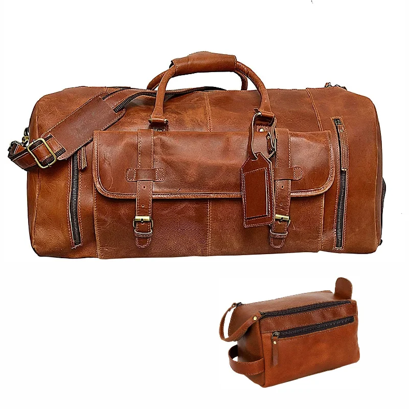 Printed Floral Pattern Canvas Shoulder Bag for Spring Outfits 24" Large leather Travel Bag Duffel bag + Leather Toiletry Bag Travel Dopp Kit Made With High Class Buffalo Leather Printed Floral Pattern Canvas Shoulder Bag for Spring Outfits 24" Large leather Travel Bag Duffel bag + Leather Toiletry Bag Travel Dopp Kit Made With High Class Buffalo Leather