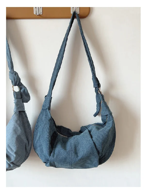 Foldable Canvas Shopping Bag for Easy Storage in Your Car Elena Handbags Small Dumpling Denim Crossbody Bag Foldable Canvas Shopping Bag for Easy Storage in Your Car Elena Handbags Small Dumpling Denim Crossbody Bag