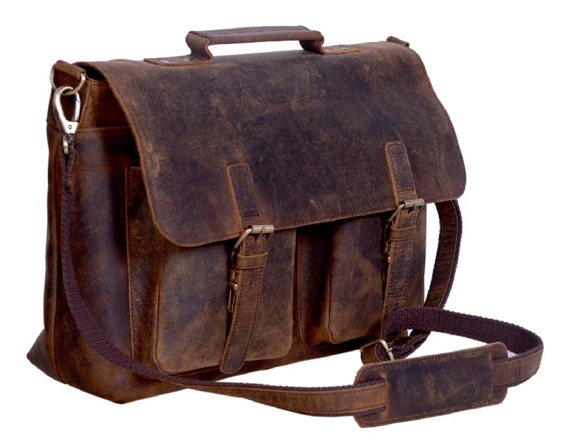 Printed Floral Pattern Canvas Shoulder Bag for Spring Outfits Buffalo Leather Laptop Bag