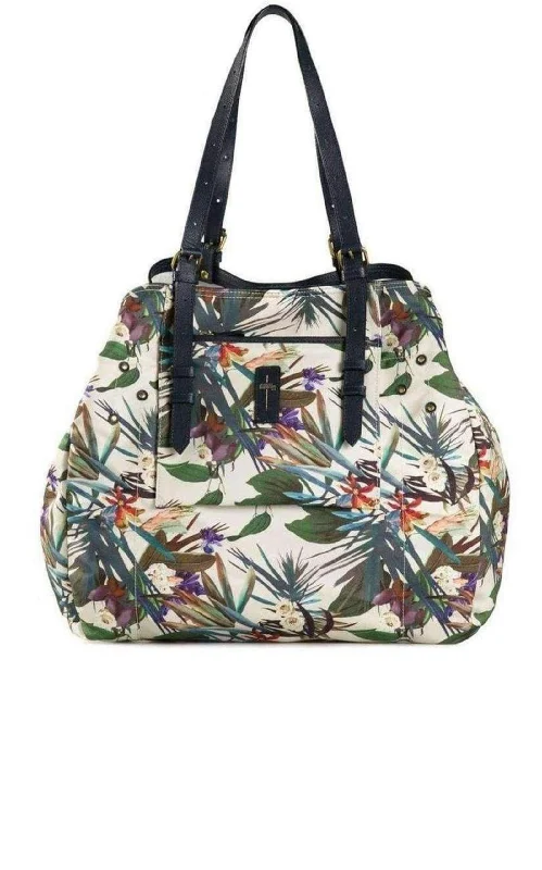 Women's Bucket Bag with Magnetic Closure in Purple for Easy Access Floral Jacqueline Print Pat Tote