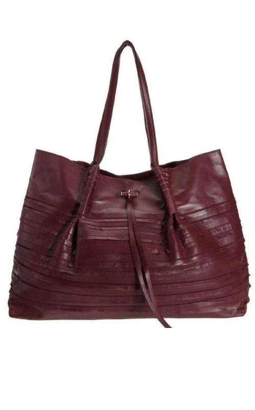 Suede Bucket Bag in Burgundy with Tassel Trim for a Boho - Chic Vibe Liane Tiered Large Leather Tote Bag Suede Bucket Bag in Burgundy with Tassel Trim for a Boho - Chic Vibe Liane Tiered Large Leather Tote Bag