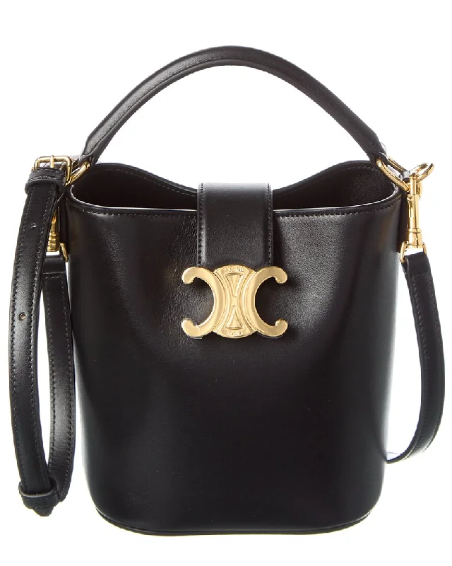 PVC Bucket Bag in Clear with Glitter Accents for a Fun and Edgy Style CELINE Louise Mini Leather Bucket Bag PVC Bucket Bag in Clear with Glitter Accents for a Fun and Edgy Style CELINE Louise Mini Leather Bucket Bag