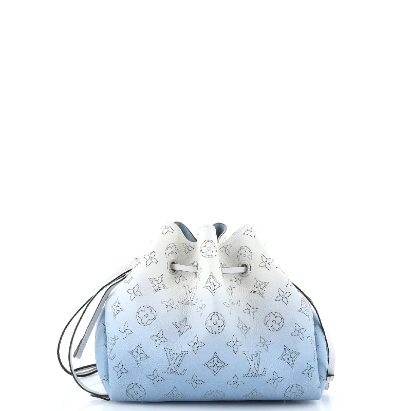 Velvet Bucket Bag in Emerald Green with Crystal - Embellished Strap for a Glamorous Night Out Bella Bucket Bag Gradient Mahina Leather