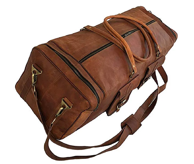 Minimalist Canvas Laptop Bag with Padded Interior for Protection 30" Inch Real Goat Vintage Leather Large Handmade Travel Luggage Bags in Square Big Large Brown bag Carry On (28 inch) Minimalist Canvas Laptop Bag with Padded Interior for Protection 30" Inch Real Goat Vintage Leather Large Handmade Travel Luggage Bags in Square Big Large Brown bag Carry On (28 inch)