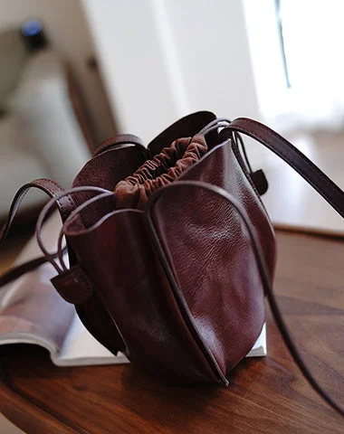 Vegan Leather Bucket Bag in Light Gray for the Ethical Fashionista Vintage Womens Coffee Leather Small Bucket Shoulder Bag Flower Bud Bucket Purse for Women Vegan Leather Bucket Bag in Light Gray for the Ethical Fashionista Vintage Womens Coffee Leather Small Bucket Shoulder Bag Flower Bud Bucket Purse for Women