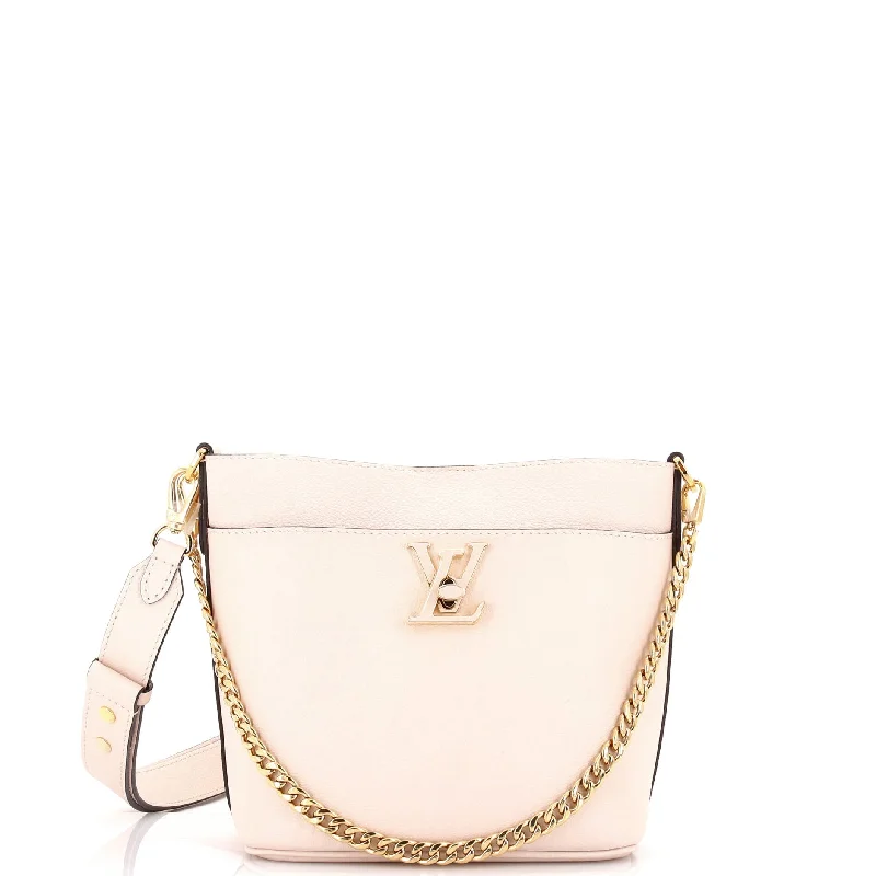 Denim Bucket Bag in Washed Blue with Patchwork for a Vintage - Inspired Look Lock and Walk Bucket Bag Leather