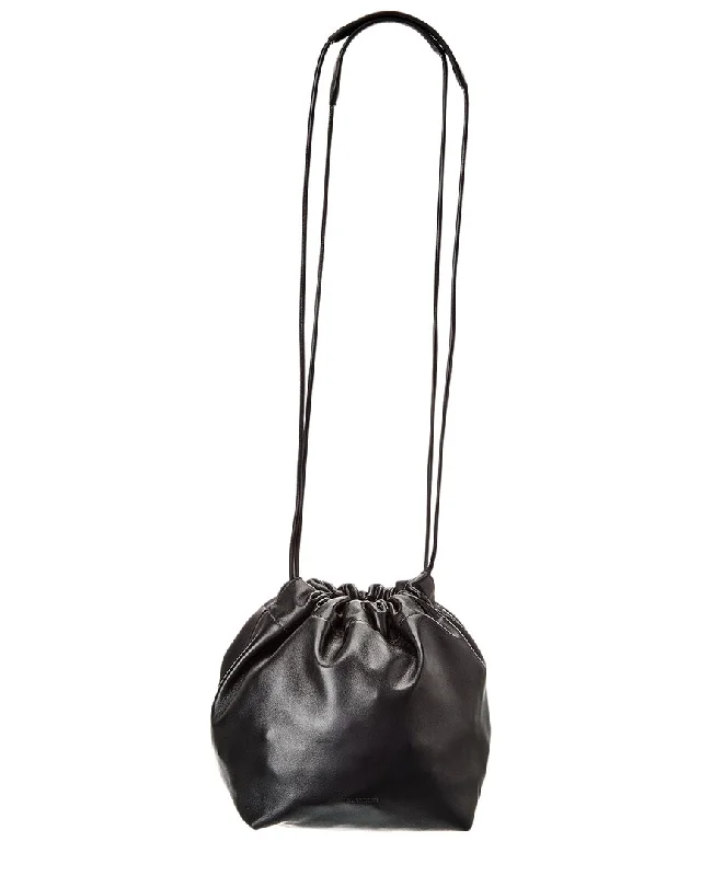 Metallic Bucket Bag in Rose Gold with Chain Strap for a Trendy Party Look Jil Sander Dumpling Leather Bucket Bag Metallic Bucket Bag in Rose Gold with Chain Strap for a Trendy Party Look Jil Sander Dumpling Leather Bucket Bag
