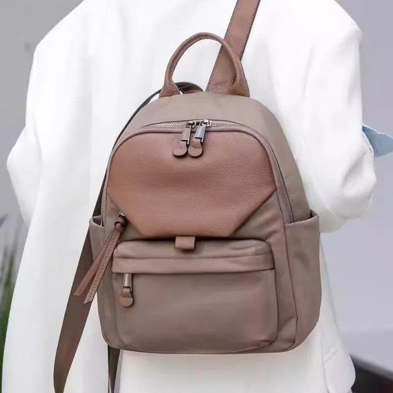 Canvas Art Supply Bag with Adjustable Dividers for Artists Stylish Full Grain Leather and Nylon Backpack for Women - Daily, Work and Travel Bag Canvas Art Supply Bag with Adjustable Dividers for Artists Stylish Full Grain Leather and Nylon Backpack for Women - Daily, Work and Travel Bag