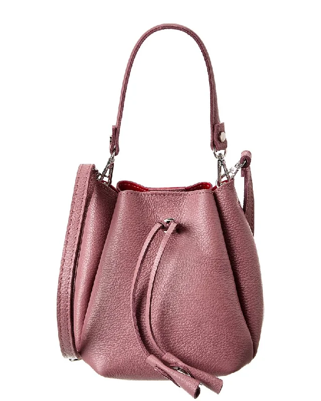 Women's Printed Bucket Bag in Floral Patterns for a Spring - Themed Day at the Park Italian Leather Bucket Bag