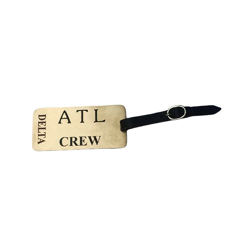 Printed Floral Pattern Canvas Shoulder Bag for Spring Outfits ATL DELTA CREW BRASS TAG RECTANGLE GOLDEN Printed Floral Pattern Canvas Shoulder Bag for Spring Outfits ATL DELTA CREW BRASS TAG RECTANGLE GOLDEN