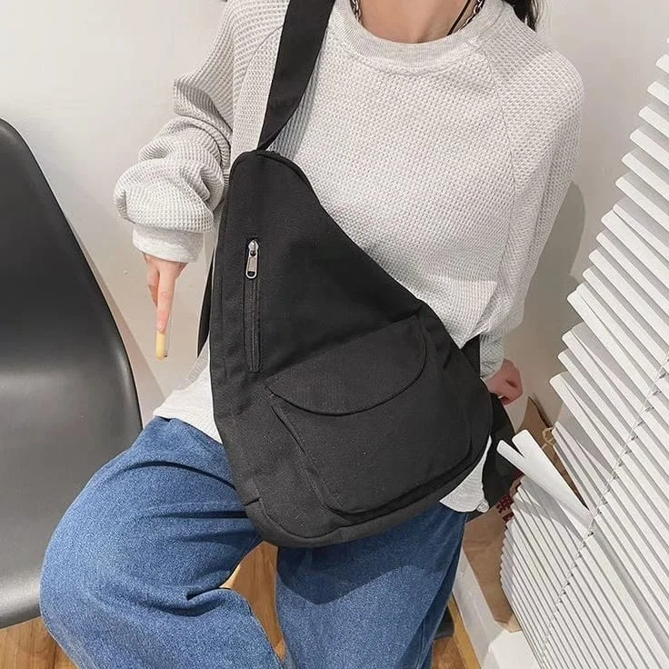 Canvas Beach Bag with Mesh Pockets for Sand - Free Drying Vintage Black Backpack