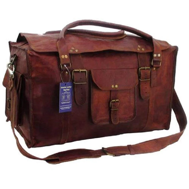 Minimalist Canvas Laptop Bag with Padded Interior for Protection 21 Inch Women’s Retro Style Carry On Luggage Flap Duffel Leather Duffel Bag