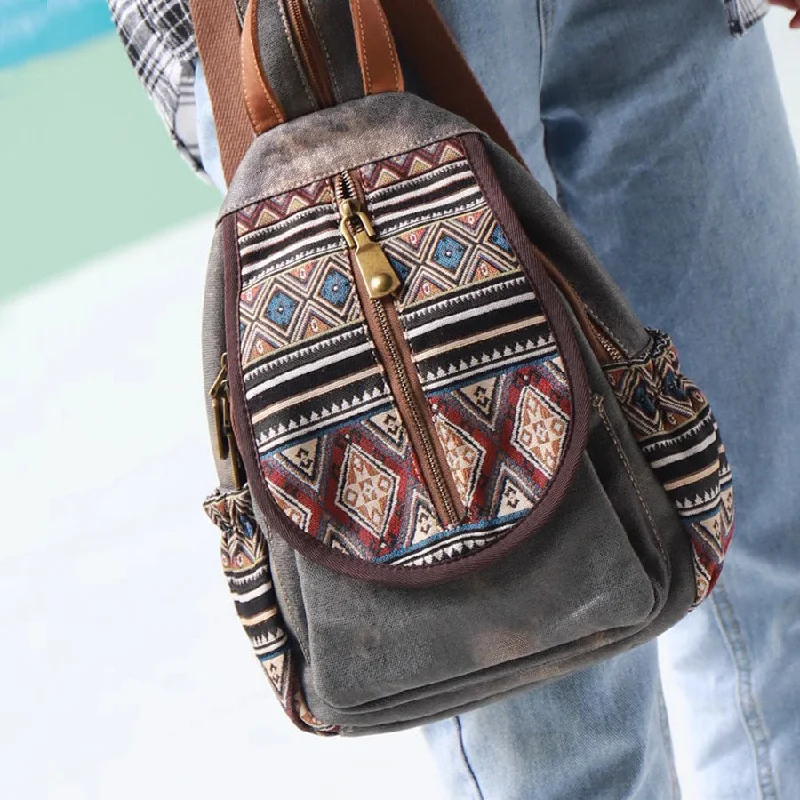 Rustic Brown Canvas Duffle Bag for Weekend Getaways Boho Womens Canvas Rucksack Small Canvas Backpack Bag Chest Bag For Women Rustic Brown Canvas Duffle Bag for Weekend Getaways Boho Womens Canvas Rucksack Small Canvas Backpack Bag Chest Bag For Women