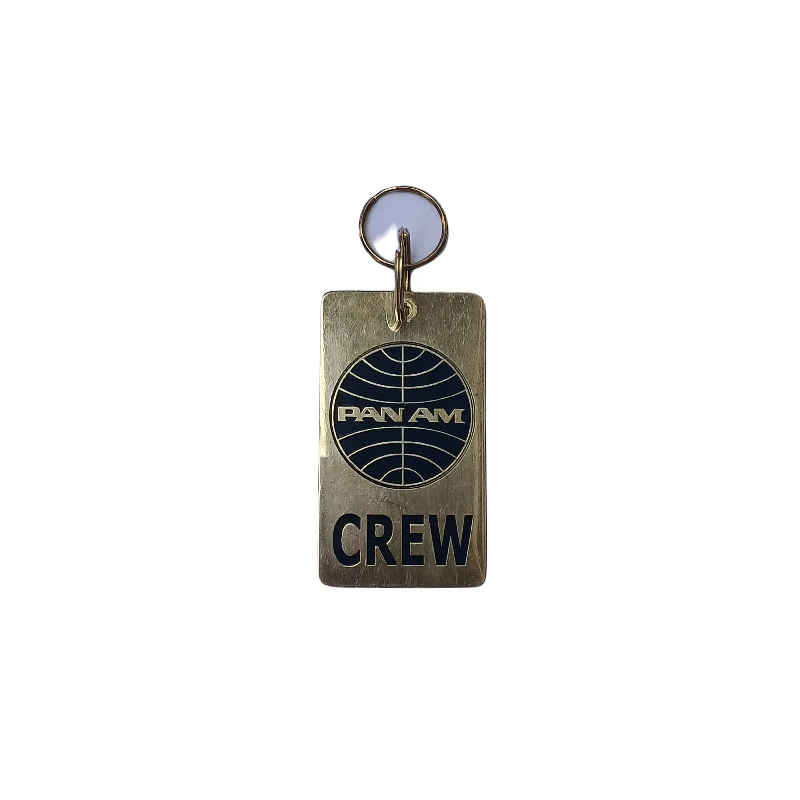 Boho - Style Embroidered Canvas Handbag for Summer Festivals PAN AM CREW BRASS TAG RECTANGLE GOLDEN Boho - Style Embroidered Canvas Handbag for Summer Festivals PAN AM CREW BRASS TAG RECTANGLE GOLDEN
