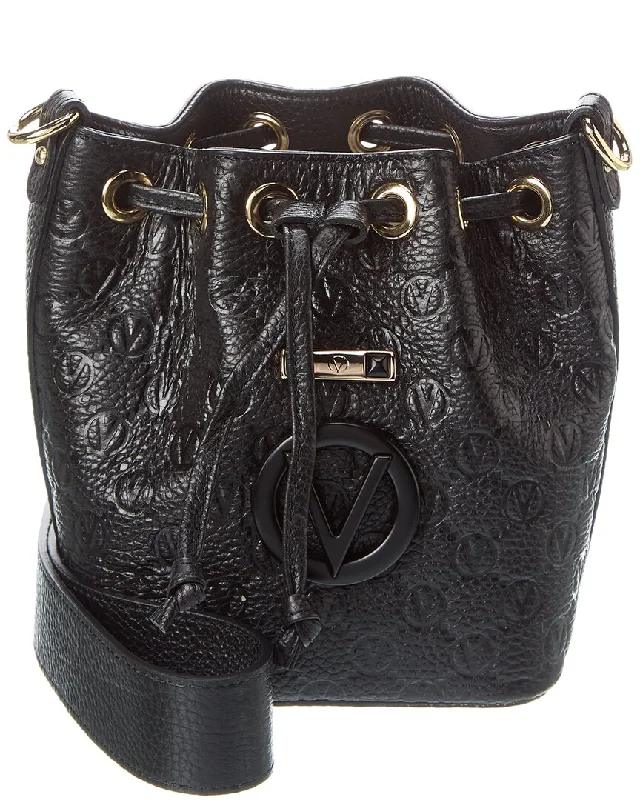 Women's Bucket Bag with Adjustable Shoulder Strap in Orange for Comfort on the Go Valentino by Mario Valentino Jules Dollaro Monogram Leather Bucket Bag Women's Bucket Bag with Adjustable Shoulder Strap in Orange for Comfort on the Go Valentino by Mario Valentino Jules Dollaro Monogram Leather Bucket Bag