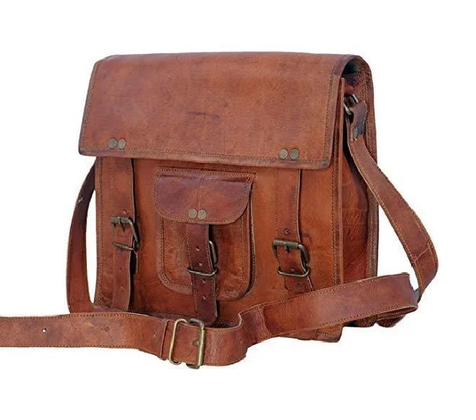 Customizable Canvas Tote Bag for Brand Promotion Top Grain Leather Ipad Bag
