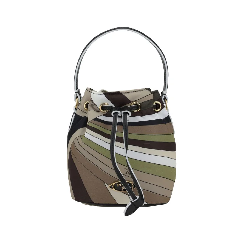 Denim Bucket Bag in Washed Blue with Patchwork for a Vintage - Inspired Look Emilio Pucci Yummy Bucket Women's Bag Denim Bucket Bag in Washed Blue with Patchwork for a Vintage - Inspired Look Emilio Pucci Yummy Bucket Women's Bag