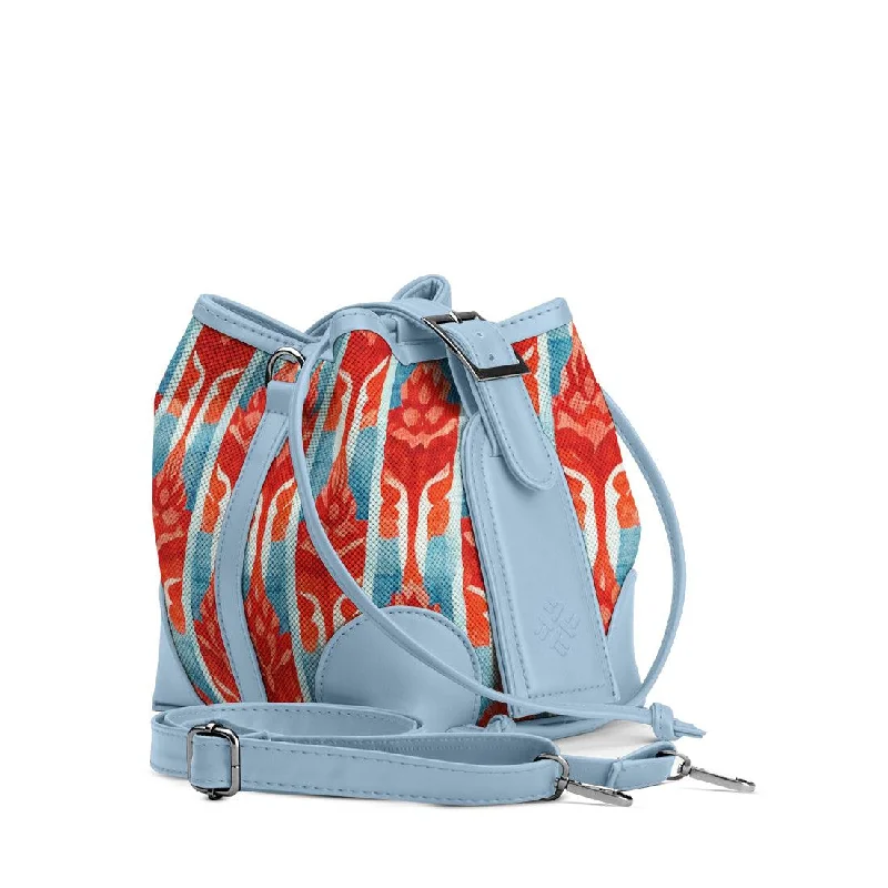 Canvas Bucket Bag in Navy Blue with Striped Interior for a Nautical - Inspired Outfit Blue Bucket Bags Red Rose Canvas Bucket Bag in Navy Blue with Striped Interior for a Nautical - Inspired Outfit Blue Bucket Bags Red Rose