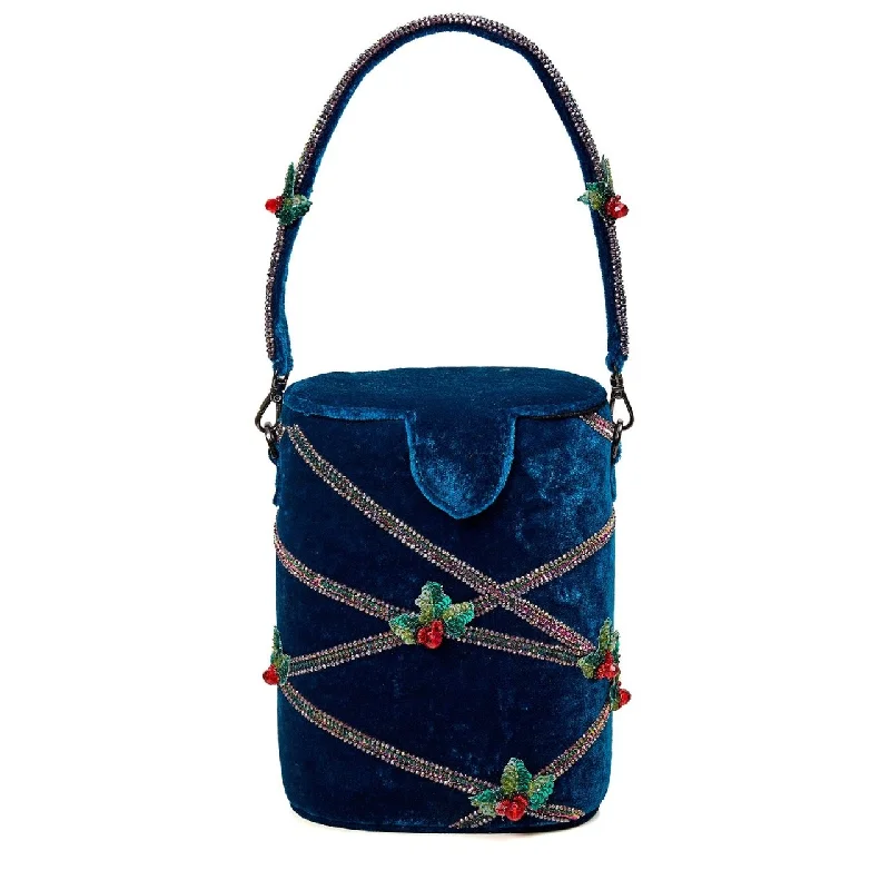 Satin Bucket Bag in Champagne with Rhinestone - Studded Logo for a Special Occasion Knotty or Nice Bucket Bag Satin Bucket Bag in Champagne with Rhinestone - Studded Logo for a Special Occasion Knotty or Nice Bucket Bag