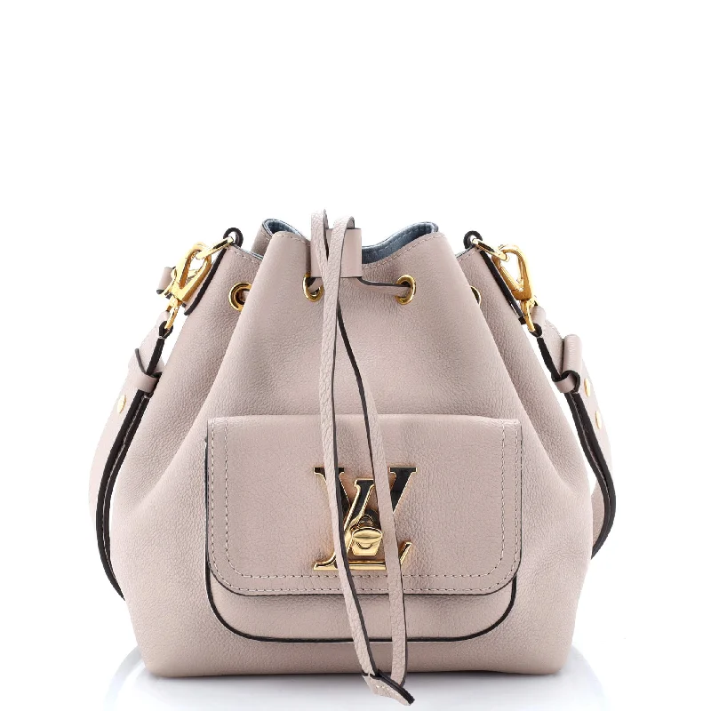 Women's Printed Bucket Bag in Floral Patterns for a Spring - Themed Day at the Park Lockme Pocket Bucket Bag Leather