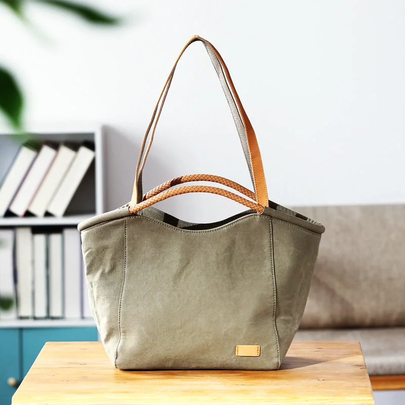 Waterproof Canvas Messenger Bag for Commuting in All Weather Womens Canvas Tote Bag With Leather Handles Canvas Shoulder Bag Waterproof Canvas Messenger Bag for Commuting in All Weather Womens Canvas Tote Bag With Leather Handles Canvas Shoulder Bag