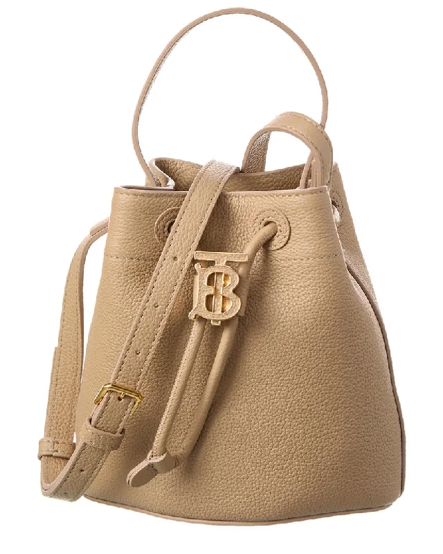 Women's Genuine Leather Bucket Bag in Chestnut Brown with Gold - Tone Hardware for a Sophisticated Look Burberry TB Mini Leather Bucket Bag Women's Genuine Leather Bucket Bag in Chestnut Brown with Gold - Tone Hardware for a Sophisticated Look Burberry TB Mini Leather Bucket Bag