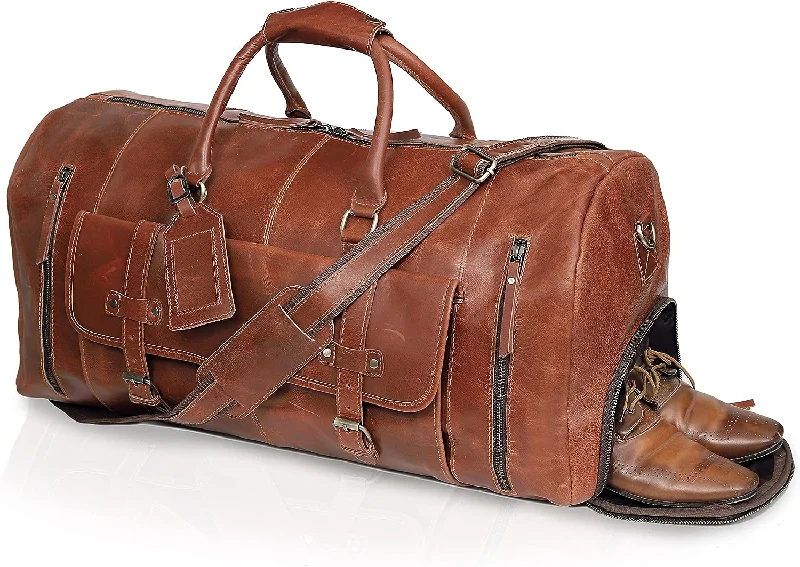 Multicolor Striped Canvas Tote Bag for Beach Trips Classic Elegance in Every Journey: Large Leather Travel Duffel Bag Collection (Light Brown) – Leather Weekender BagAvailable in 20", 24", and 28" Sizes - Vintage Brown Leather Duffel Bag - Multicolor Striped Canvas Tote Bag for Beach Trips Classic Elegance in Every Journey: Large Leather Travel Duffel Bag Collection (Light Brown) – Leather Weekender BagAvailable in 20", 24", and 28" Sizes - Vintage Brown Leather Duffel Bag -