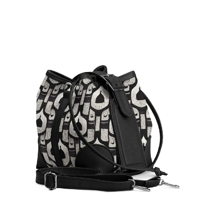 Canvas Bucket Bag in Navy Blue with Striped Interior for a Nautical - Inspired Outfit Black Bucket Bags Light Canvas Bucket Bag in Navy Blue with Striped Interior for a Nautical - Inspired Outfit Black Bucket Bags Light
