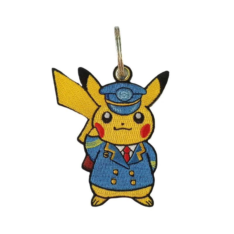 Canvas Beach Bag with Mesh Pockets for Sand - Free Drying CAPTAIN PIKACHU EMBROIDERY BAG TAG -YELLOW Canvas Beach Bag with Mesh Pockets for Sand - Free Drying CAPTAIN PIKACHU EMBROIDERY BAG TAG -YELLOW