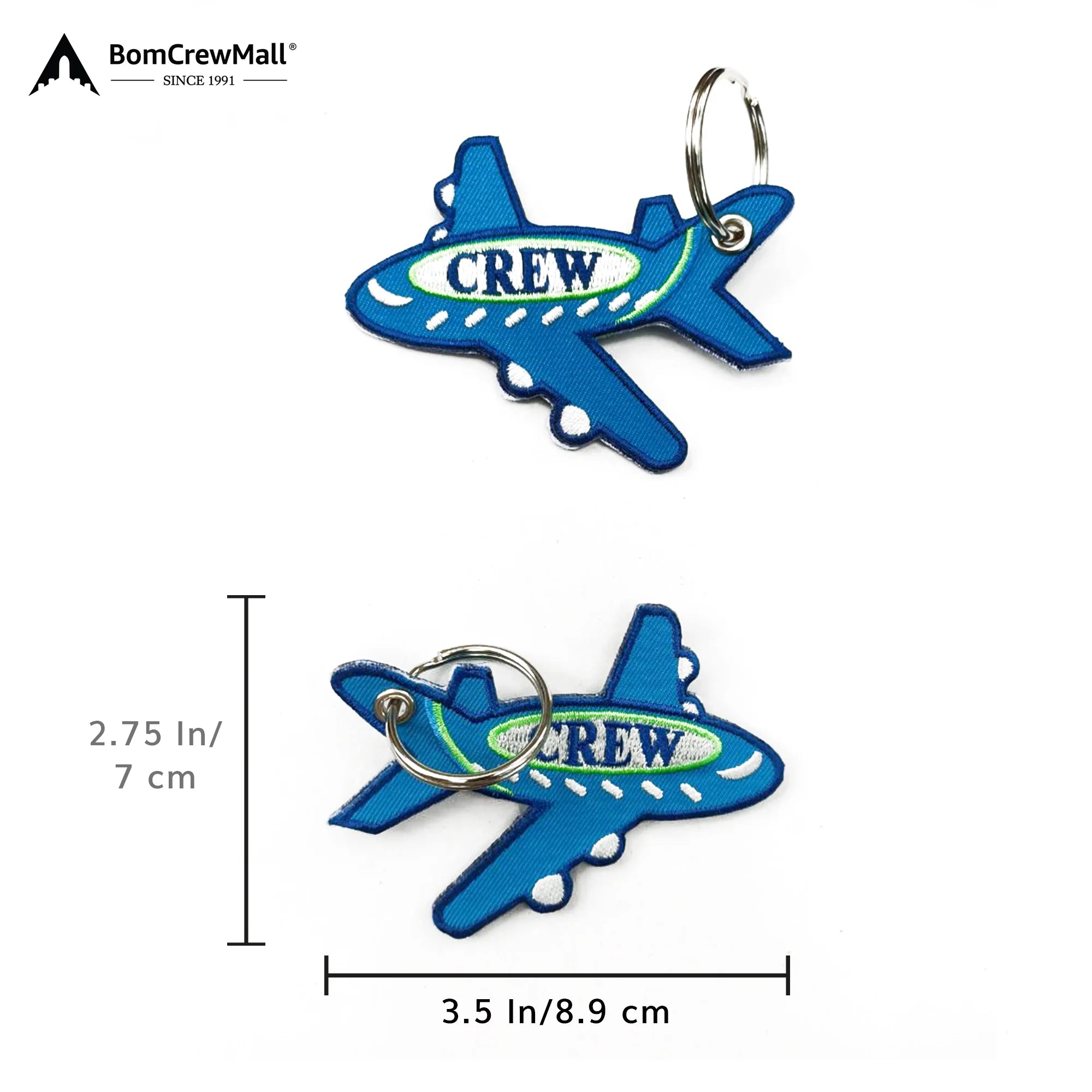 Customizable Canvas Tote Bag for Brand Promotion CREW EMBROIDERY BAG TAG-BLUE