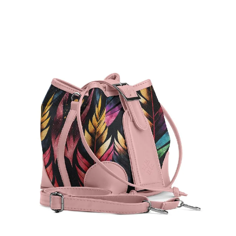 Vegan Leather Bucket Bag in Light Gray for the Ethical Fashionista Rose Bucket Bags Colorful leaf Vegan Leather Bucket Bag in Light Gray for the Ethical Fashionista Rose Bucket Bags Colorful leaf