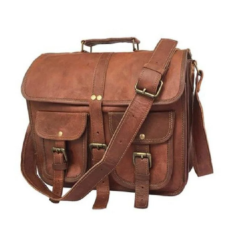 Rustic Brown Canvas Duffle Bag for Weekend Getaways Distressed Satchel Bag