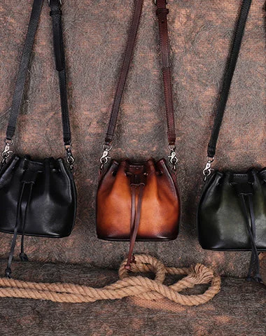Women's Genuine Leather Bucket Bag in Chestnut Brown with Gold - Tone Hardware for a Sophisticated Look Vintage Leather Womens Bucket Shoulder Bags Bucket Crossbody Purse for Women Women's Genuine Leather Bucket Bag in Chestnut Brown with Gold - Tone Hardware for a Sophisticated Look Vintage Leather Womens Bucket Shoulder Bags Bucket Crossbody Purse for Women