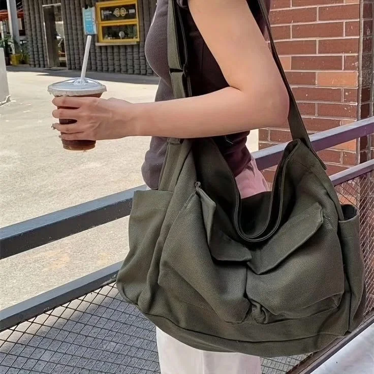 Black Canvas Laptop Messenger Bag for Professional Use Olive Cargo Bag