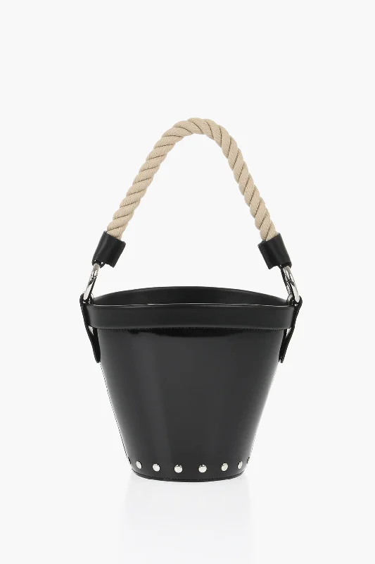 Women's Bucket Bag with Magnetic Closure in Purple for Easy Access Maison Margiela Mm11 Patent Letaher Bucket Bag With Removable Strap Women's Bucket Bag with Magnetic Closure in Purple for Easy Access Maison Margiela Mm11 Patent Letaher Bucket Bag With Removable Strap