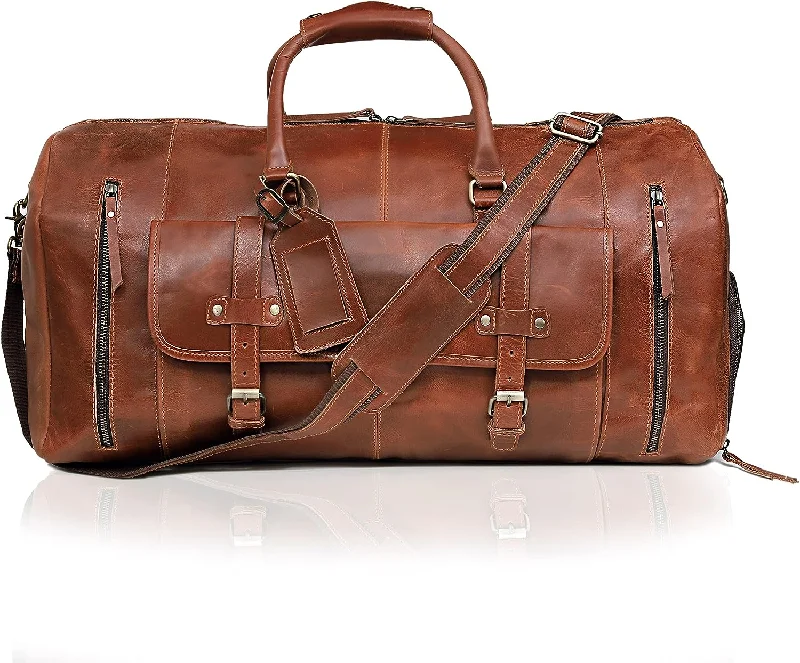 Small Canvas Crossbody Bag with Zipper Pocket for Travel Essentials Premium Leather Travel Duffel Bag: Your Stylish Weekend and Flight Companion in Light Brown - Vintage leather bag - Vintage look Small Canvas Crossbody Bag with Zipper Pocket for Travel Essentials Premium Leather Travel Duffel Bag: Your Stylish Weekend and Flight Companion in Light Brown - Vintage leather bag - Vintage look