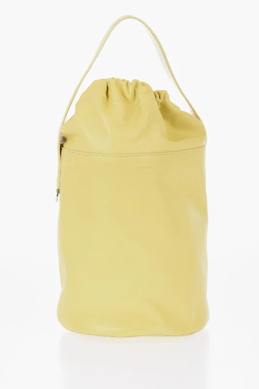 Vegan Leather Bucket Bag in Light Gray for the Ethical Fashionista Jil Sander Leather Bucket Bag With Removable Shoulder Strap Vegan Leather Bucket Bag in Light Gray for the Ethical Fashionista Jil Sander Leather Bucket Bag With Removable Shoulder Strap