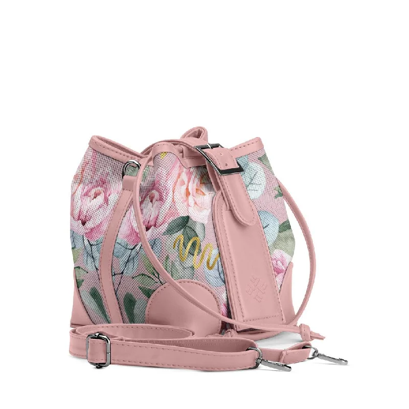 Women's Printed Bucket Bag in Floral Patterns for a Spring - Themed Day at the Park Rose Bucket Bags Watercolor Gentel Women's Printed Bucket Bag in Floral Patterns for a Spring - Themed Day at the Park Rose Bucket Bags Watercolor Gentel