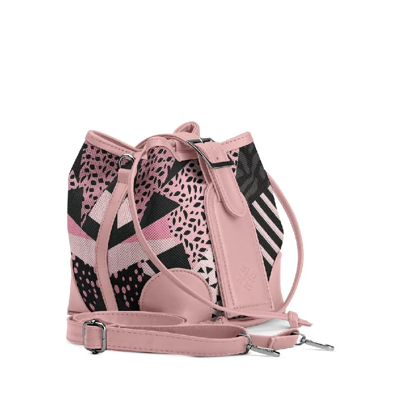 Women's Printed Bucket Bag in Floral Patterns for a Spring - Themed Day at the Park Rose Bucket Bags Scratches