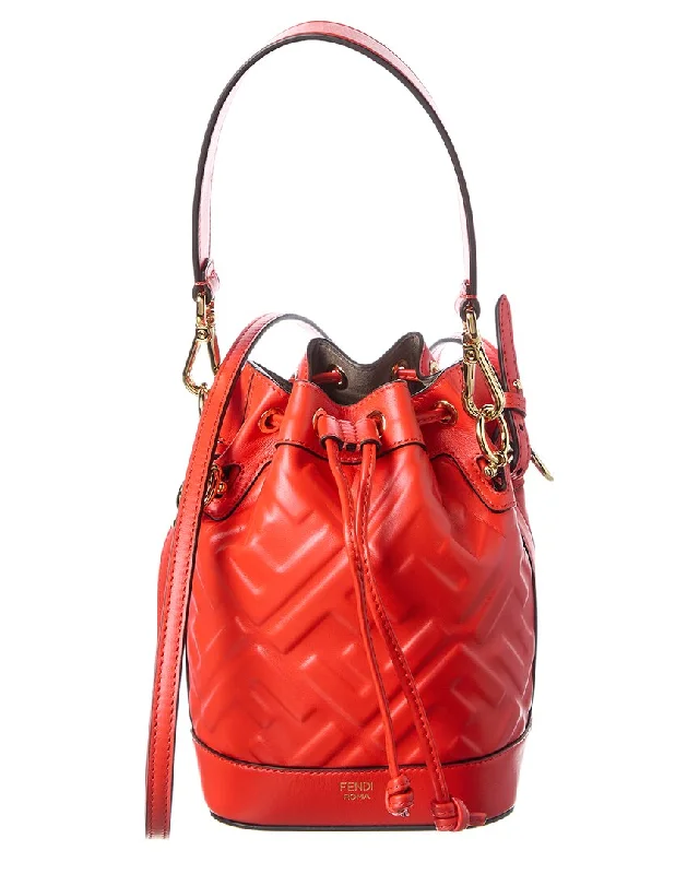 Faux Fur - Lined Bucket Bag in White for a Cozy Winter Accessory FENDI Mon Tresor Mini Leather Bucket Bag