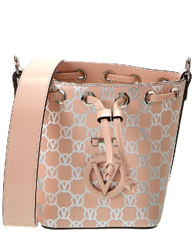 PVC Bucket Bag in Clear with Glitter Accents for a Fun and Edgy Style Valentino by Mario Valentino Jules Monogram Leather Bucket Bag PVC Bucket Bag in Clear with Glitter Accents for a Fun and Edgy Style Valentino by Mario Valentino Jules Monogram Leather Bucket Bag