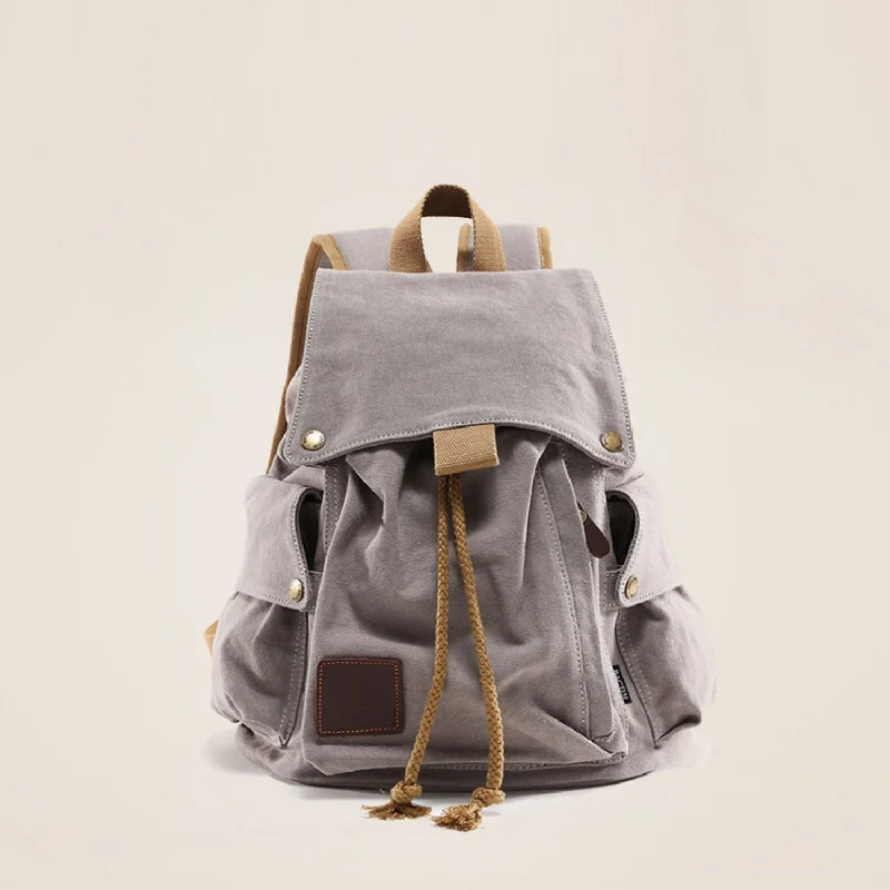 Canvas Bag with Leather Trim for a Stylish and Durable Look Canvas Backpack Purse for Women Casual Rucksack for Daily Adventures and Travel Canvas Bag with Leather Trim for a Stylish and Durable Look Canvas Backpack Purse for Women Casual Rucksack for Daily Adventures and Travel