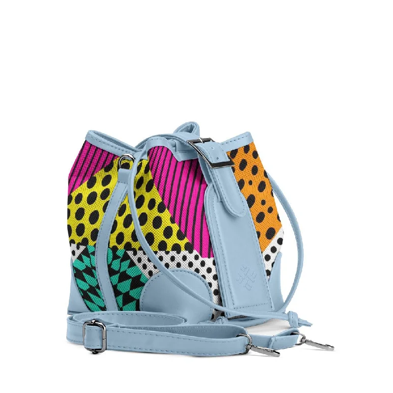 Satin Bucket Bag in Champagne with Rhinestone - Studded Logo for a Special Occasion Blue Bucket Bags Flows Satin Bucket Bag in Champagne with Rhinestone - Studded Logo for a Special Occasion Blue Bucket Bags Flows