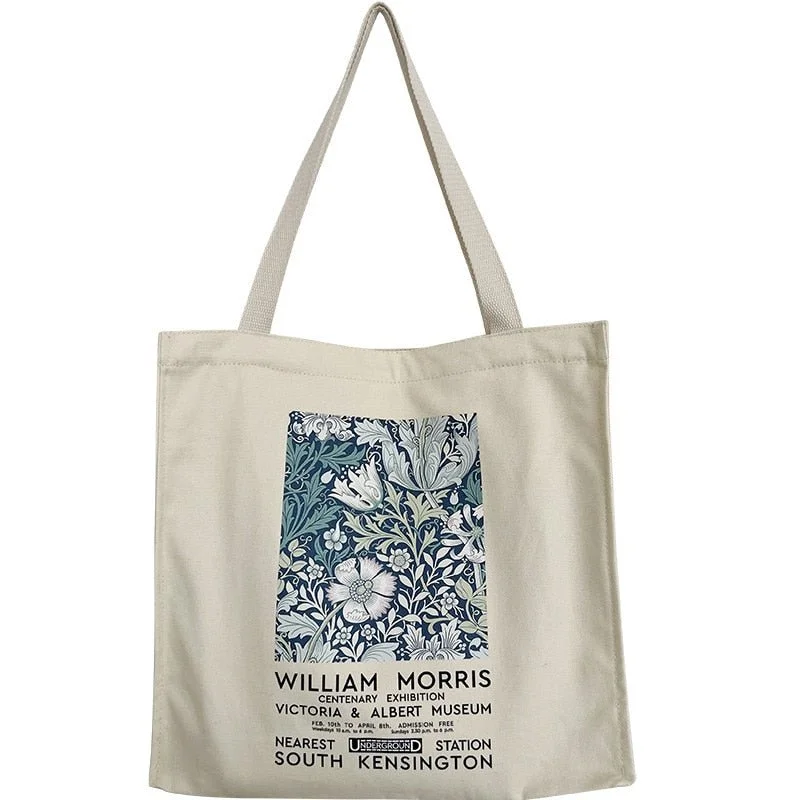 Foldable Canvas Shopping Bag for Easy Storage in Your Car Canvas Shoulder Bag William Morris Foldable Canvas Shopping Bag for Easy Storage in Your Car Canvas Shoulder Bag William Morris