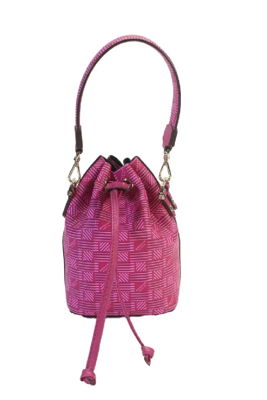 Suede Bucket Bag in Burgundy with Tassel Trim for a Boho - Chic Vibe Moreau Womens Pink Fuschia Printed La Pon Mini Bucket Bag Handbag Suede Bucket Bag in Burgundy with Tassel Trim for a Boho - Chic Vibe Moreau Womens Pink Fuschia Printed La Pon Mini Bucket Bag Handbag
